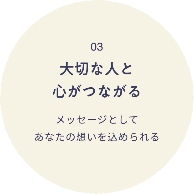 大切な人と心がつながる メッセージとしてあなたの想いを込められる